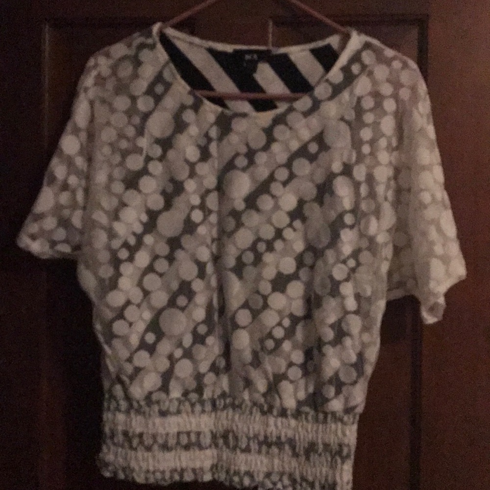 Black and white blouse